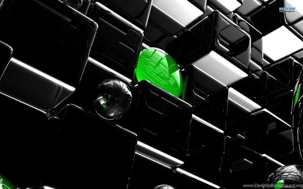 Green Cubes 3d ImgMob