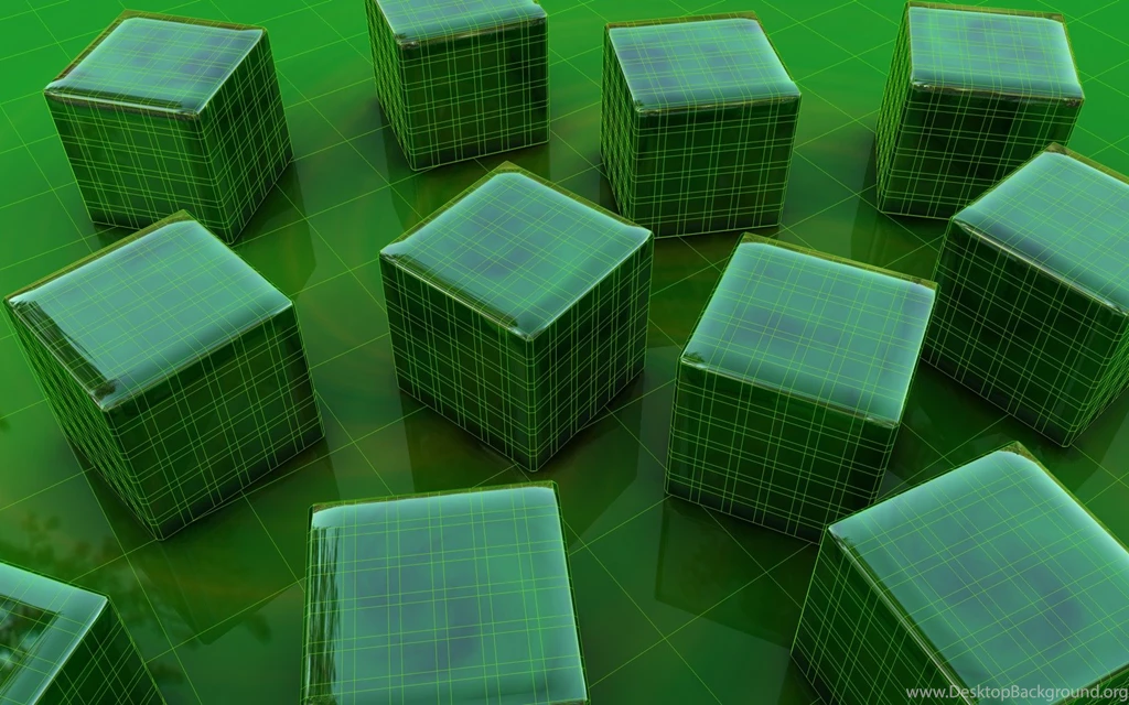 3D Green Cubes Wallpapers 5840 1680x1050 UMad.com