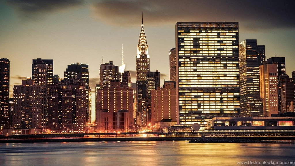 York City Lights Skyline Chrysler Building Cities Wallpapers