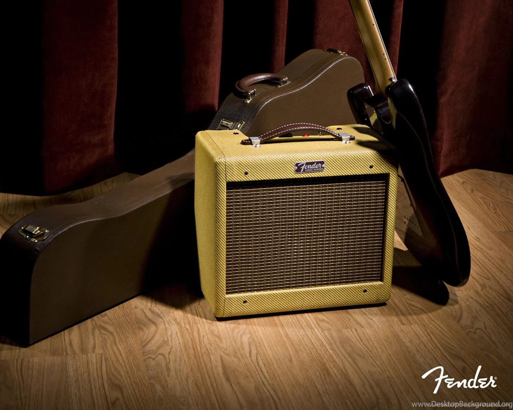 Download 1280x1024 Fender Amplifier, Guitar And Case Wallpapers