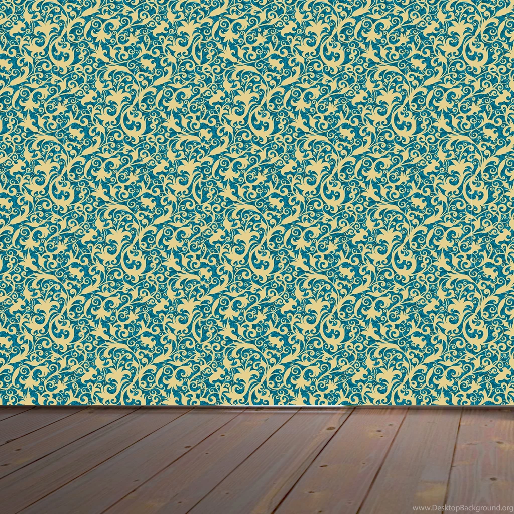 Warm Blue Floral Wallpapers Removable Wall Stickers And Wall Decals