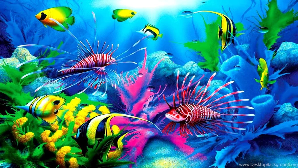 Fish: Tropical Lionfish Ocen Fish Plants Coral Free Download ...