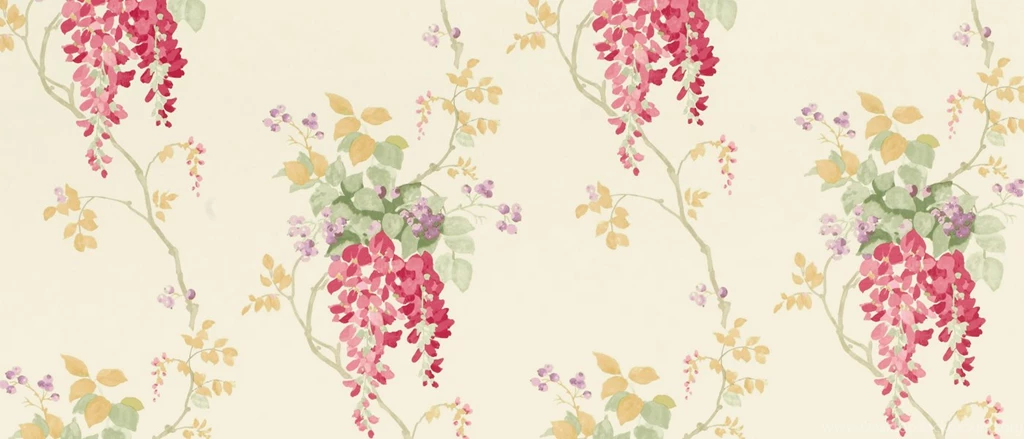 Wisteria Cranberry Floral Wallpapers At Laura Ashley