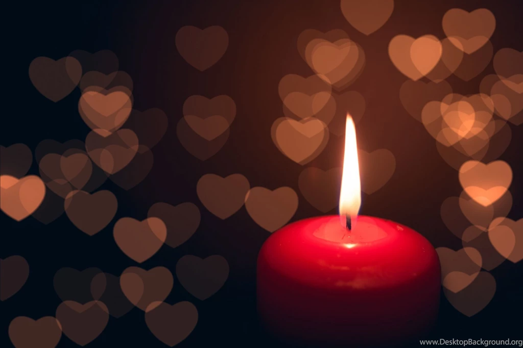Mood Candle Candle Fire Flame Heart Bokeh Blur Pink Backgrounds ...