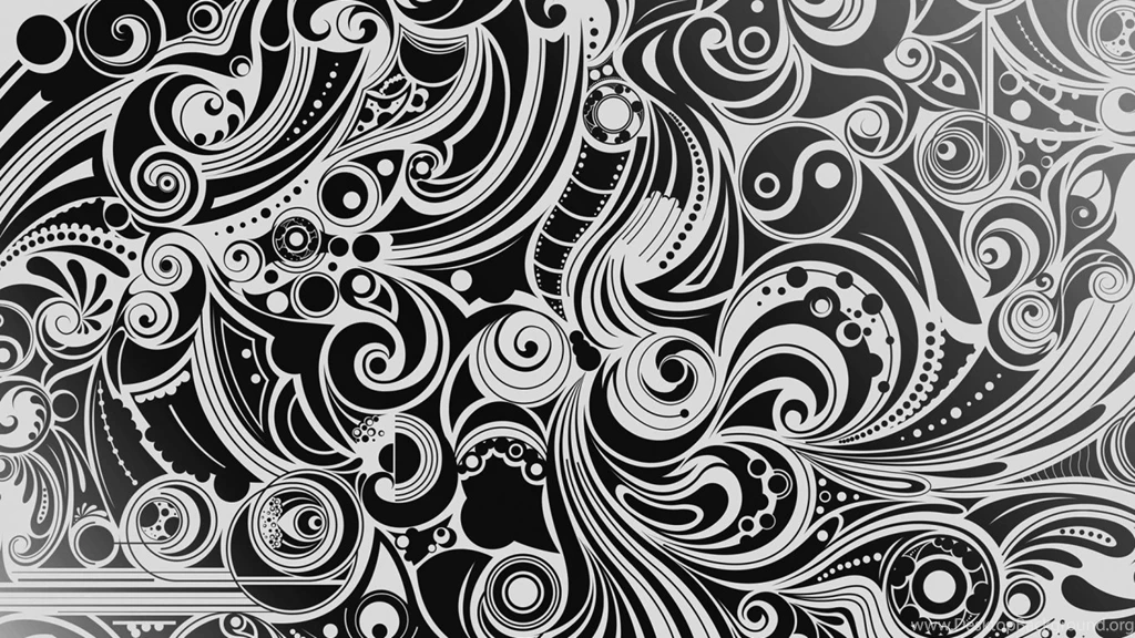 Download Wallpapers 1366x768 Black, White, Pattern, Shape, Patterns ...