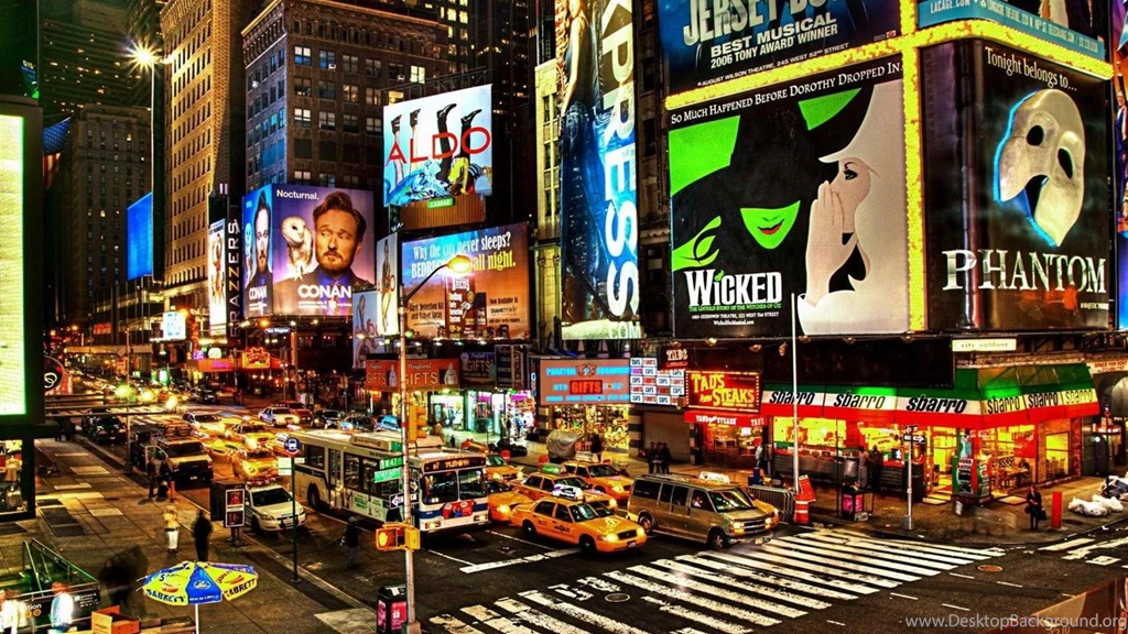 Broadway New York Urban Landscape Wallpapers 1366x768 Wallpapers ...