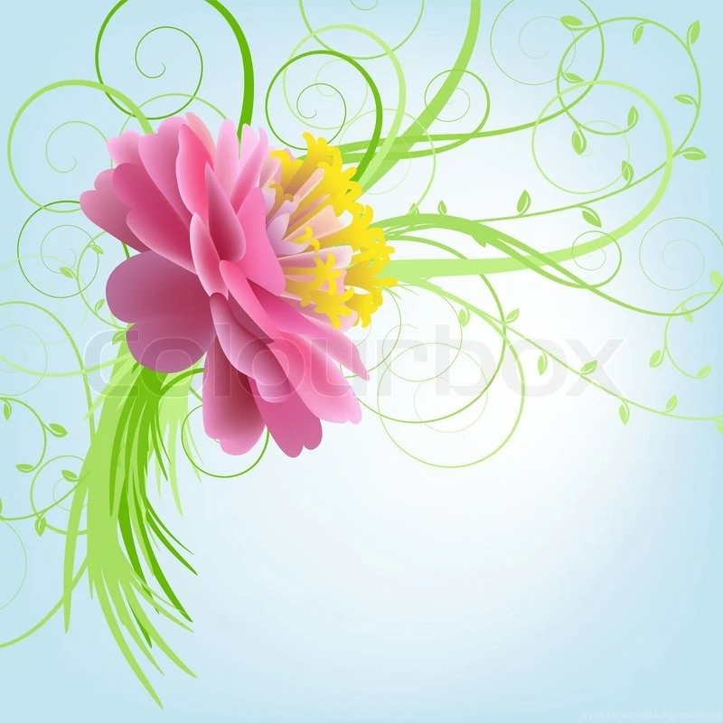 Pink Flowers On A Blue Backgrounds