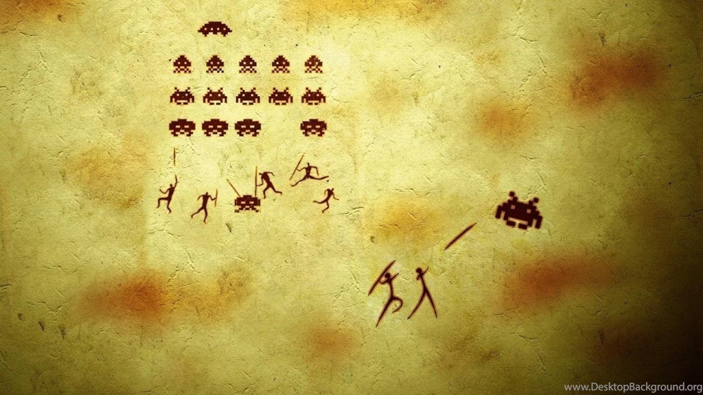 Space Invaders Artwork Cave Art Retro Games Wallpapers
