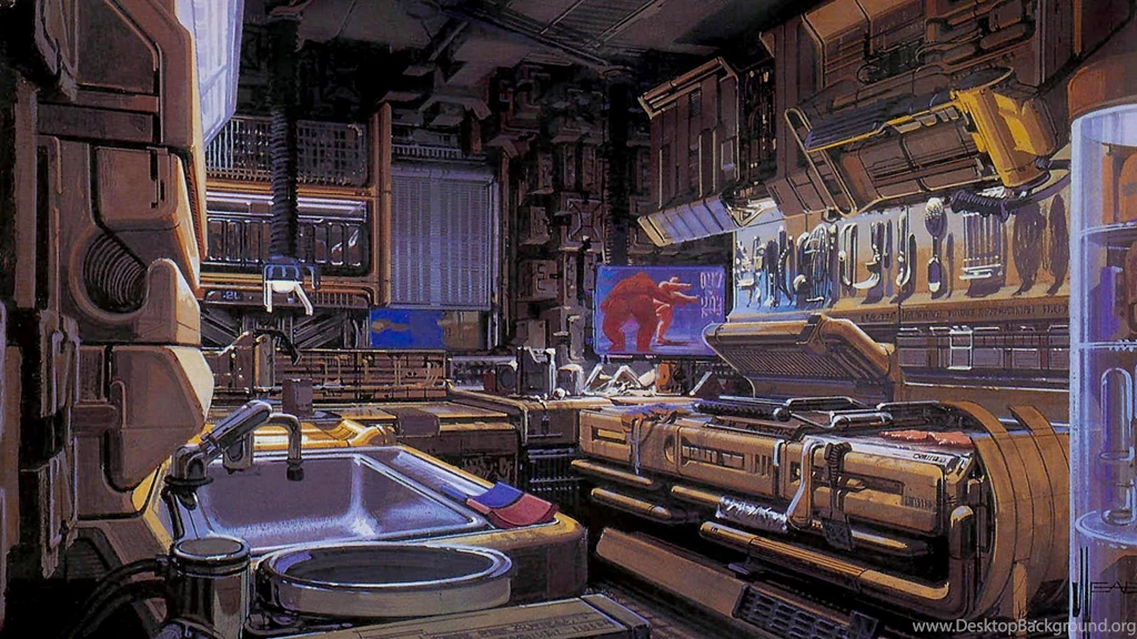 Futuristic Kitchen Artwork Syd Mead Wallpapers