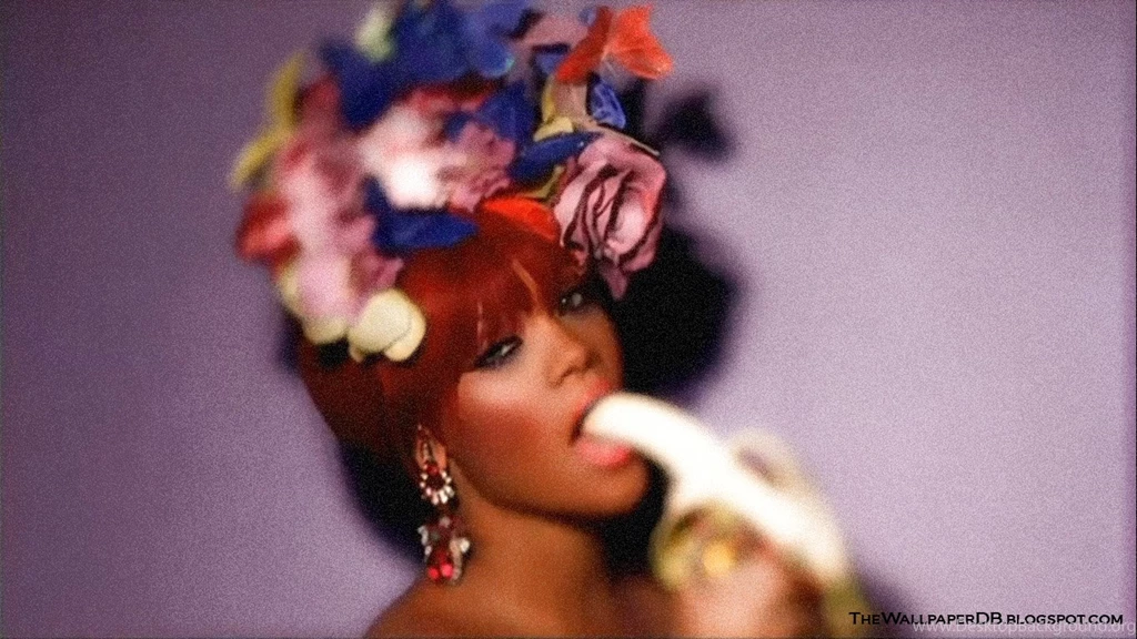 Red Haired Rihanna Eating A Banana HD Wallpapers ~ The Wallpapers ...