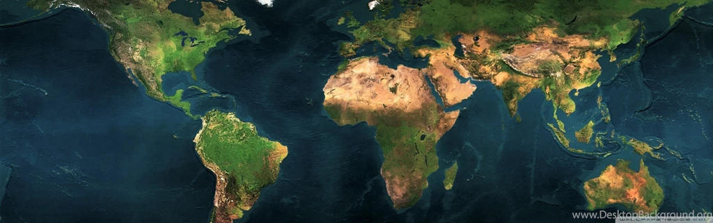 World Map Dual Monitor HD Desktop Wallpapers : Widescreen : High ...