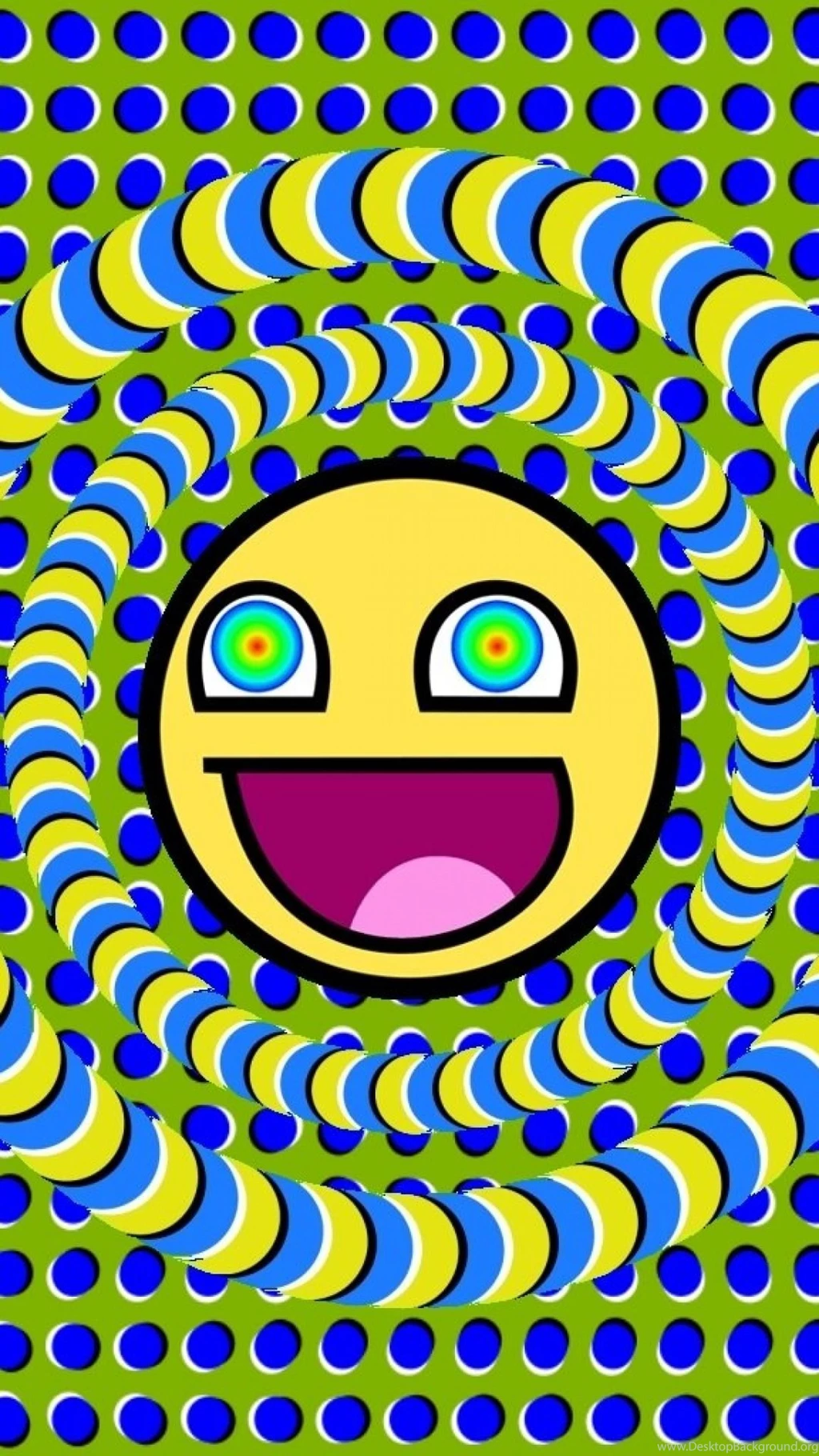 Psychedelic Awesome Smiley iPhone 5 Wallpapers