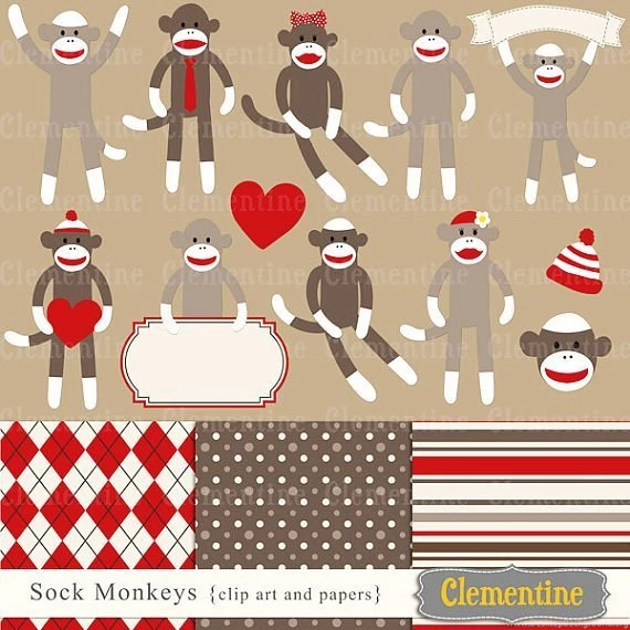 Which Sock Monkey Clip Art Would You Like To Buy In 2016 New Year ...