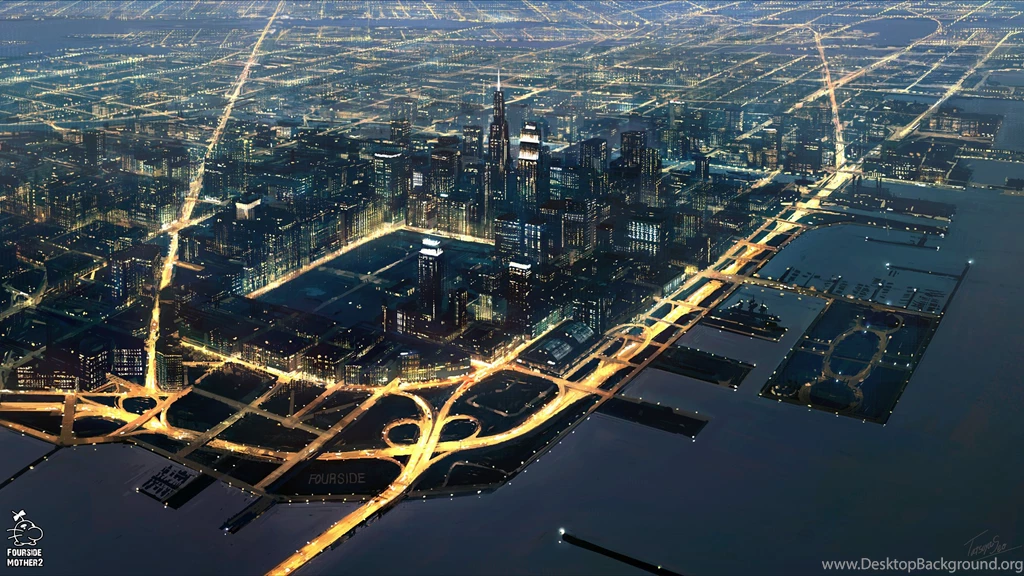 City Mother Night Scenic Seo Tatsuya Water Wallpapers