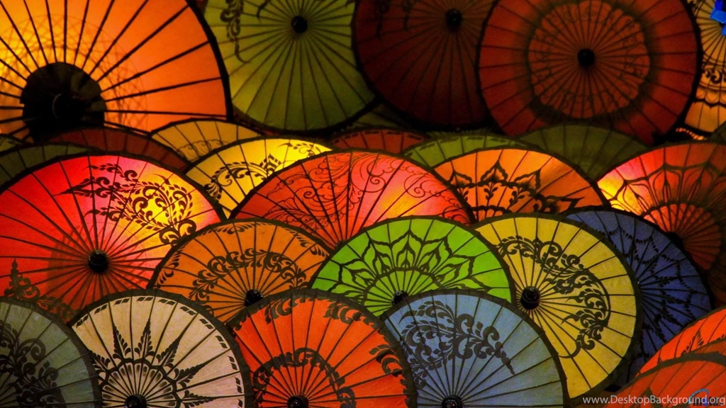 Download Wallpapers Chinese Umbrellas Of Colored Paper (1920 X 1080 ...