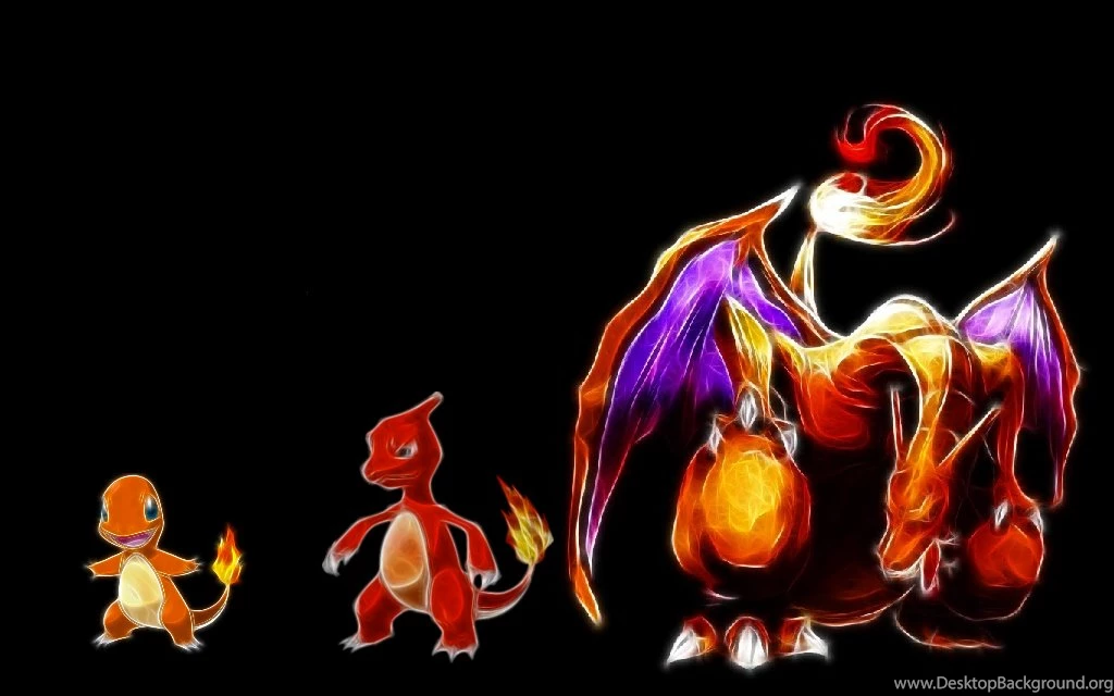 Pokemon Charmelion Charizard Charmander Black Backgrounds
