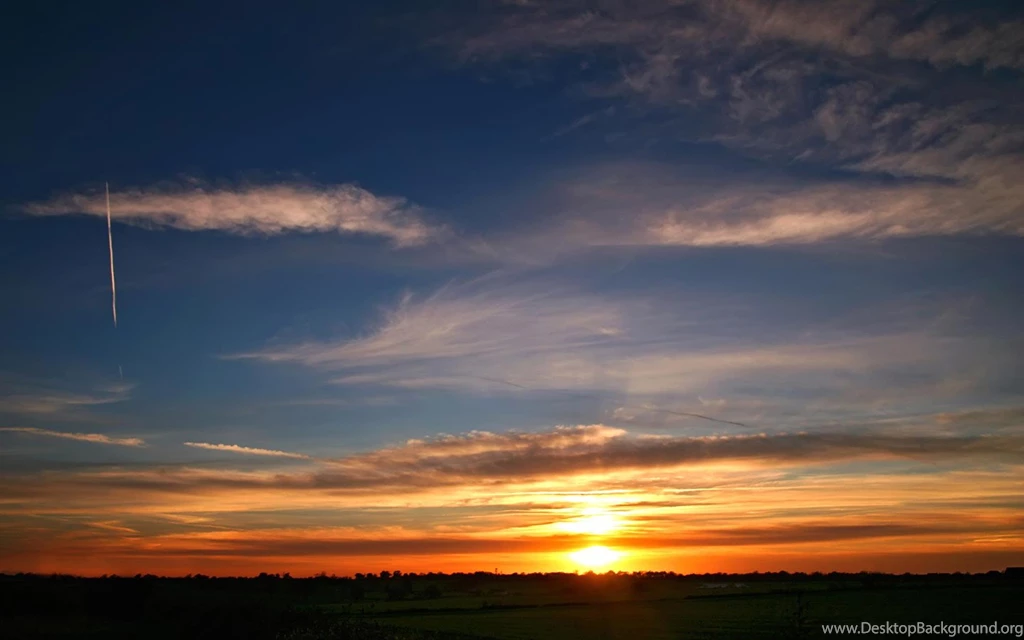 Desktop Wallpapers Of Wide Sky And Golden Sunset