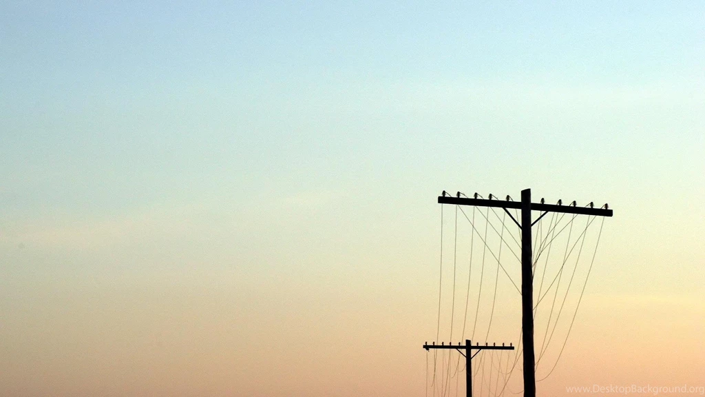 Sunset Sky Power Wired Lines Hd Wallpapers (
