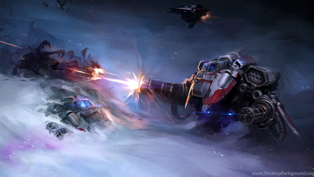 Download 1920x1080 HD Wallpapers Starcraft 2 Art Machine Gun Attack ...