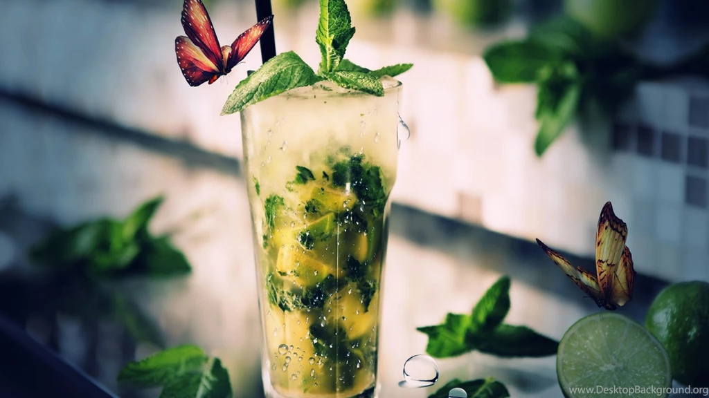 Download Wallpapers 1920x1080 Mojito, Cocktail, Butterflies, Lime ...