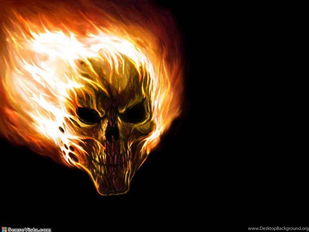 Wallpapers Skulls Fire Skull Top Free For 1024x768