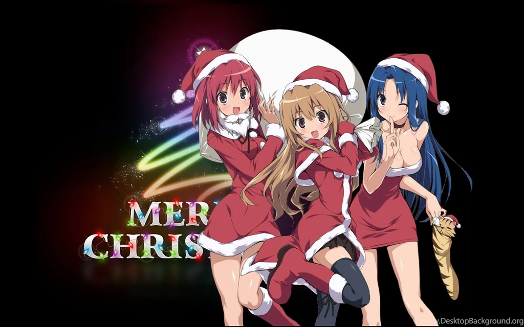 Anime Christmas Girls Beautiful HD Wallpaper.png
