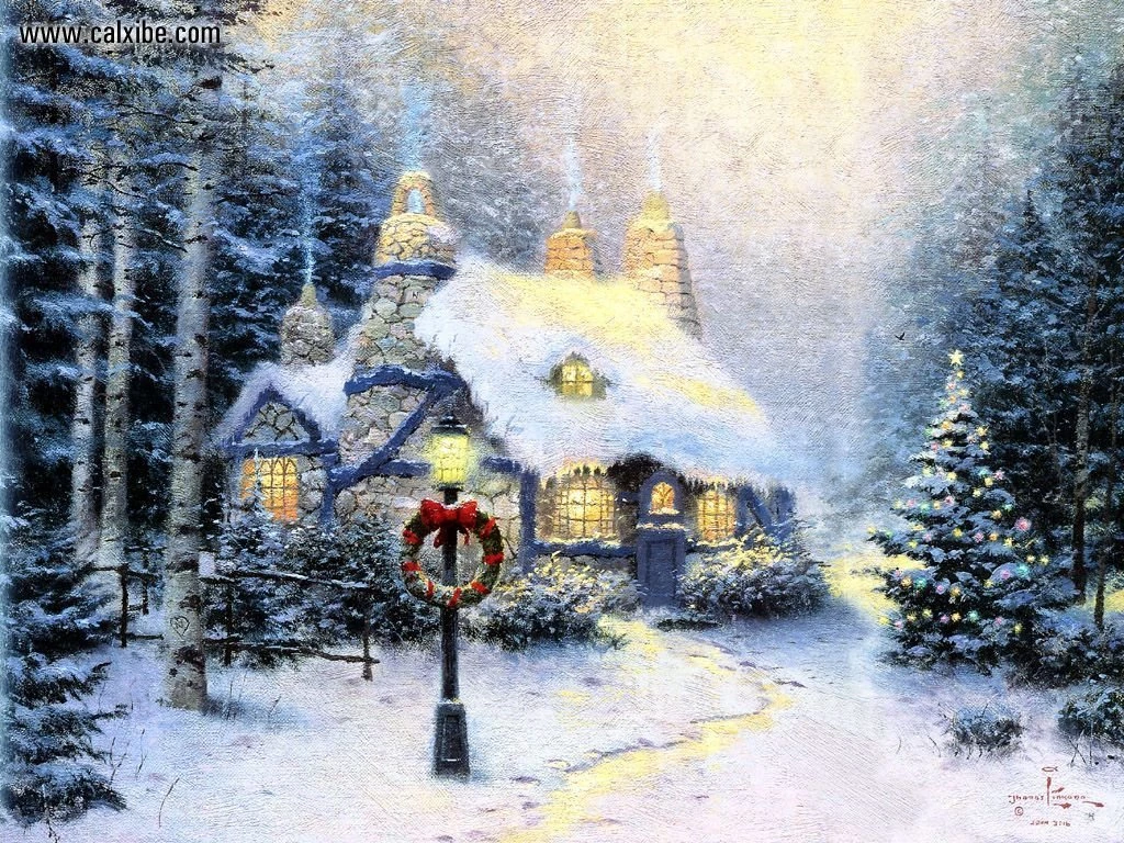 Drawing & Painting: Thomas Kinkade III Be Home For Christmas ...