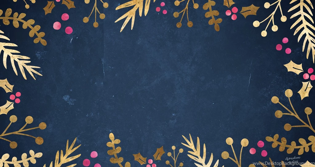 Free Festive Wallpaper: Gold Foil Foliage