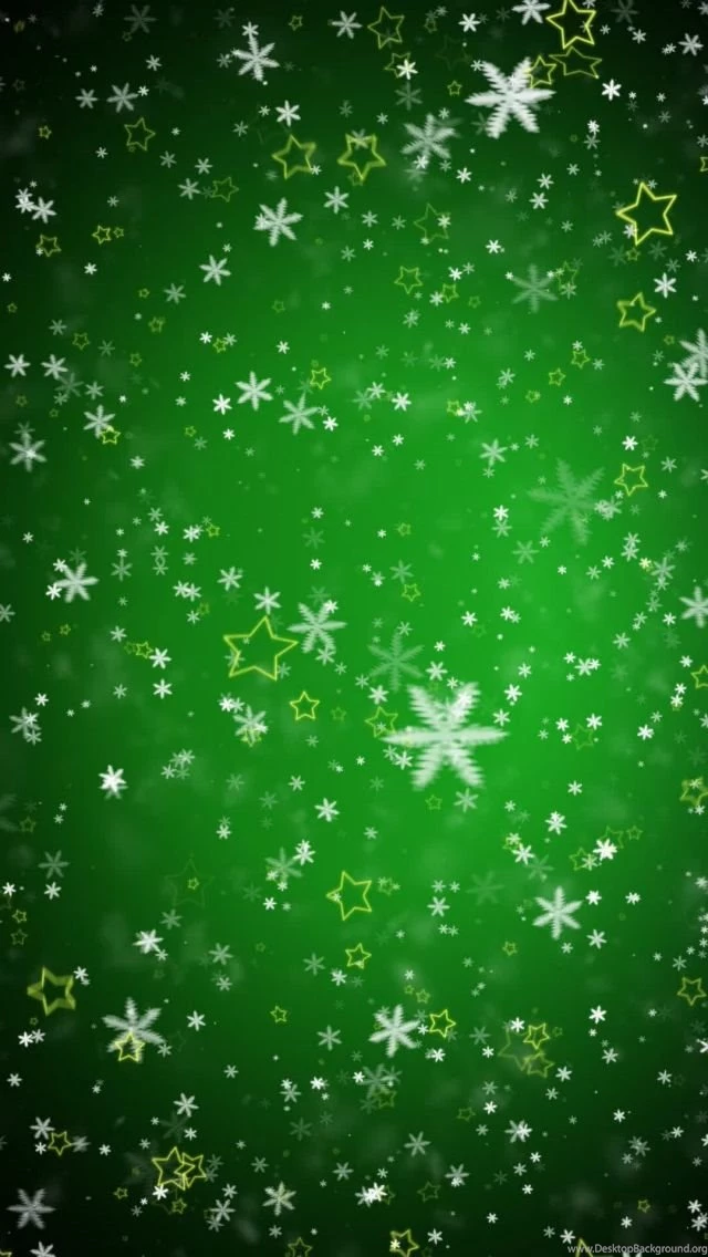 Tap Image For More Christmas Wallpapers! Green Snowflakes 05 ...