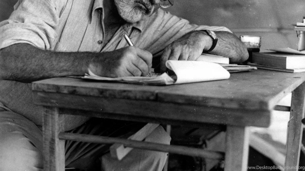 Grayscale: Grayscale Drawings Writing Ernest Hemingway Wallpapers ...