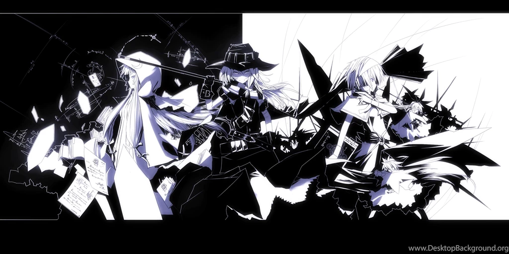 Touhou Moon Kirisame Marisa Monochrome Hoodies Anime Badass