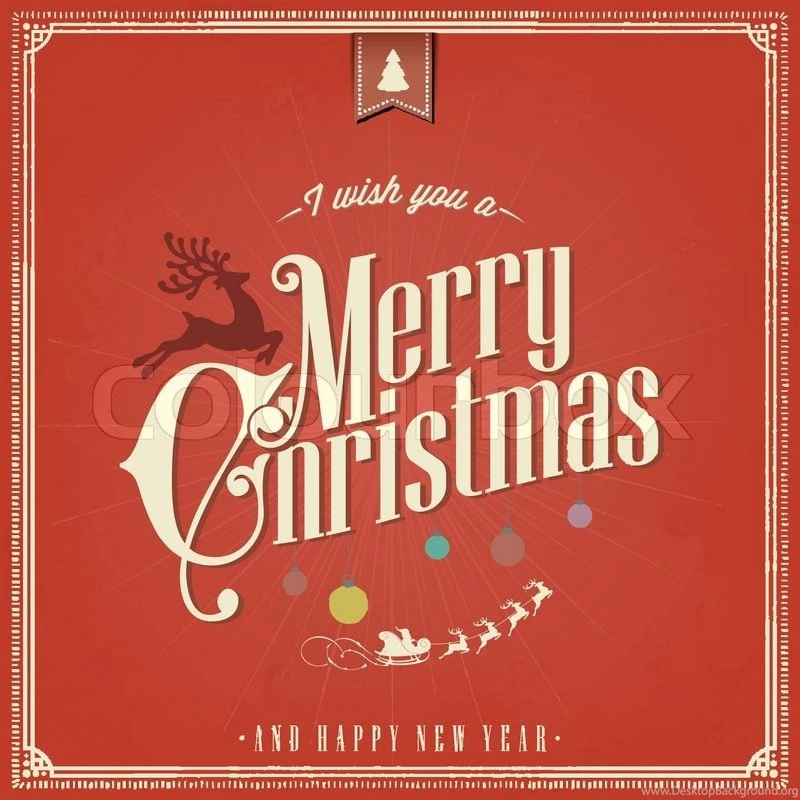 I Wish You A Merry Christmas And Happy New Year Vintage Christmas ...