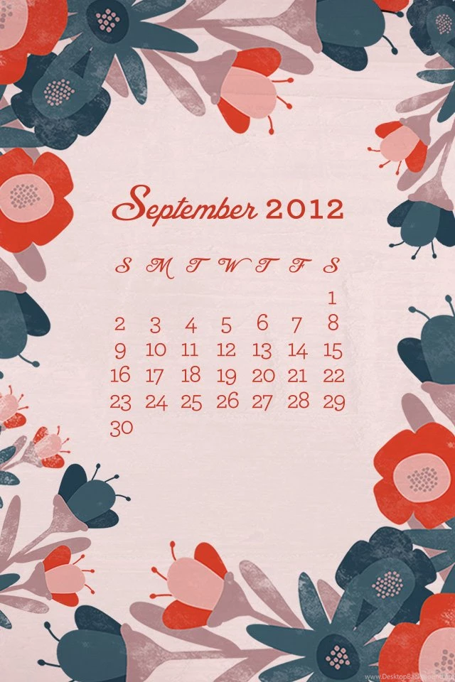 September 2012 Desktop, iPhone & iPad Calendar Wallpapers Sarah ...
