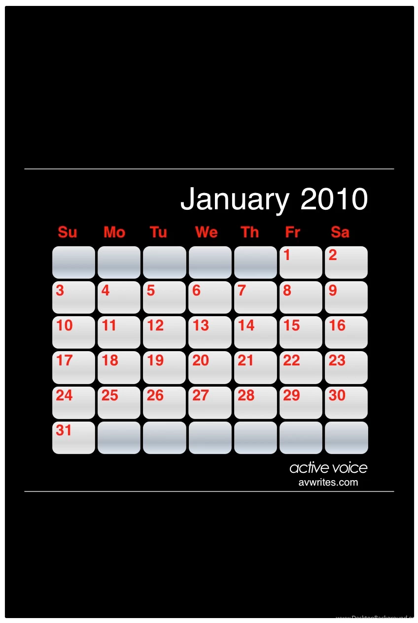 The 2010 iPhone Calendar Wallpapers Are Here