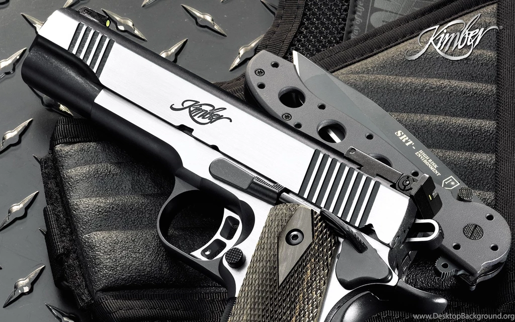 Weapons Pistol And Knife HD Desktop Photos