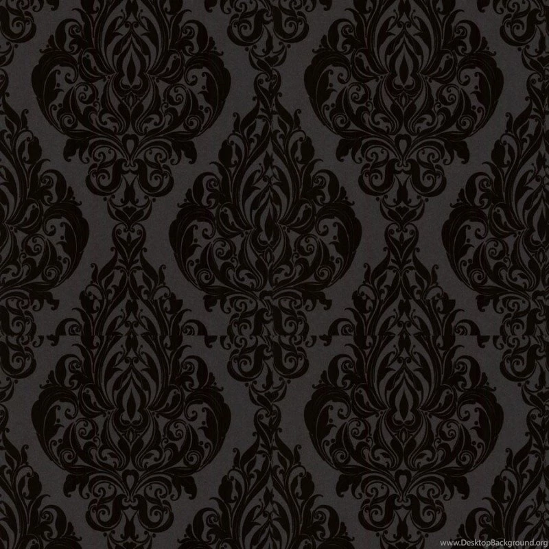 Kinky Vintage Black Flock Wallpapers