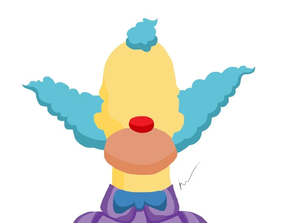 Krusty The Clown Minimalistic Colouring By Purpledino1 On DeviantArt