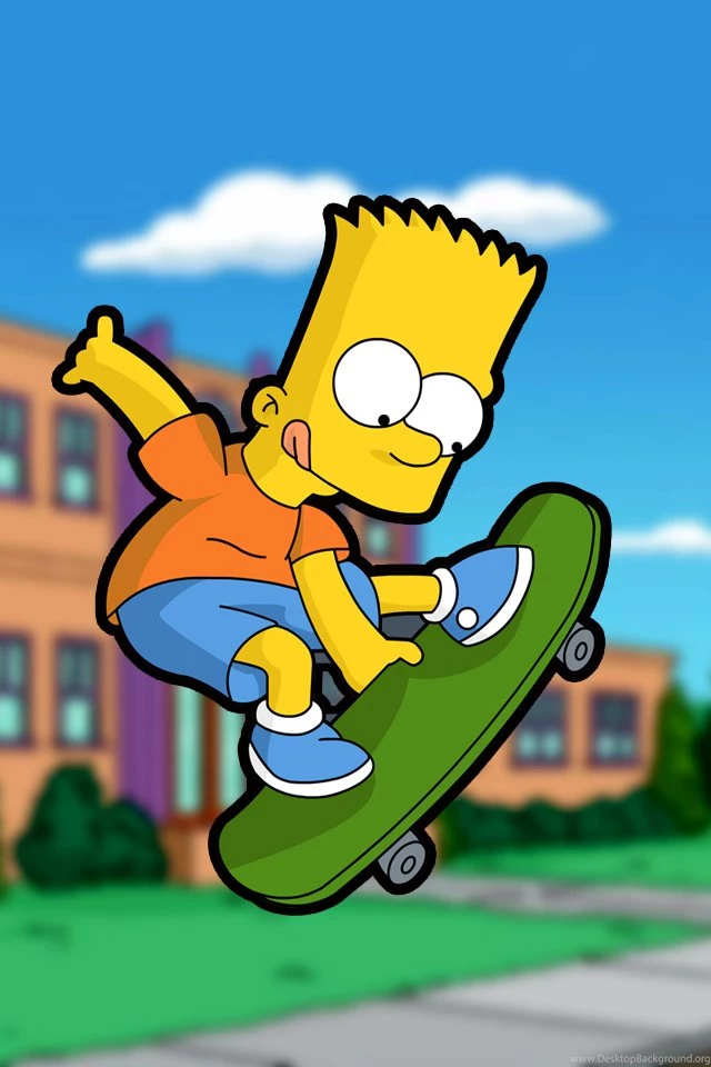 Bart Skater Cartoons Backgrounds For Your iPhone Download Free