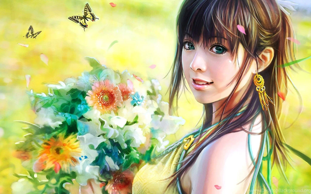 Smiling Girl Amazing Artistic Painting Wallpapers 1920x1200 ...