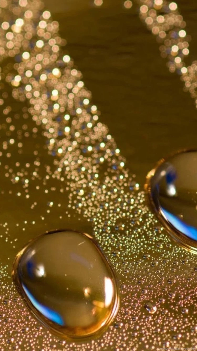 Gold Color Drops iPhone 6 Wallpapers