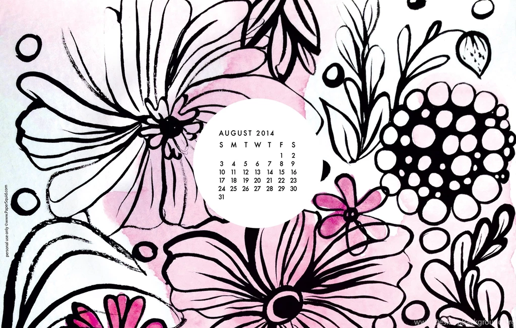 Paper Squid ❤: INK & FLOWERS FOR AUGUST 2 DESKTOP WALLPAPERS