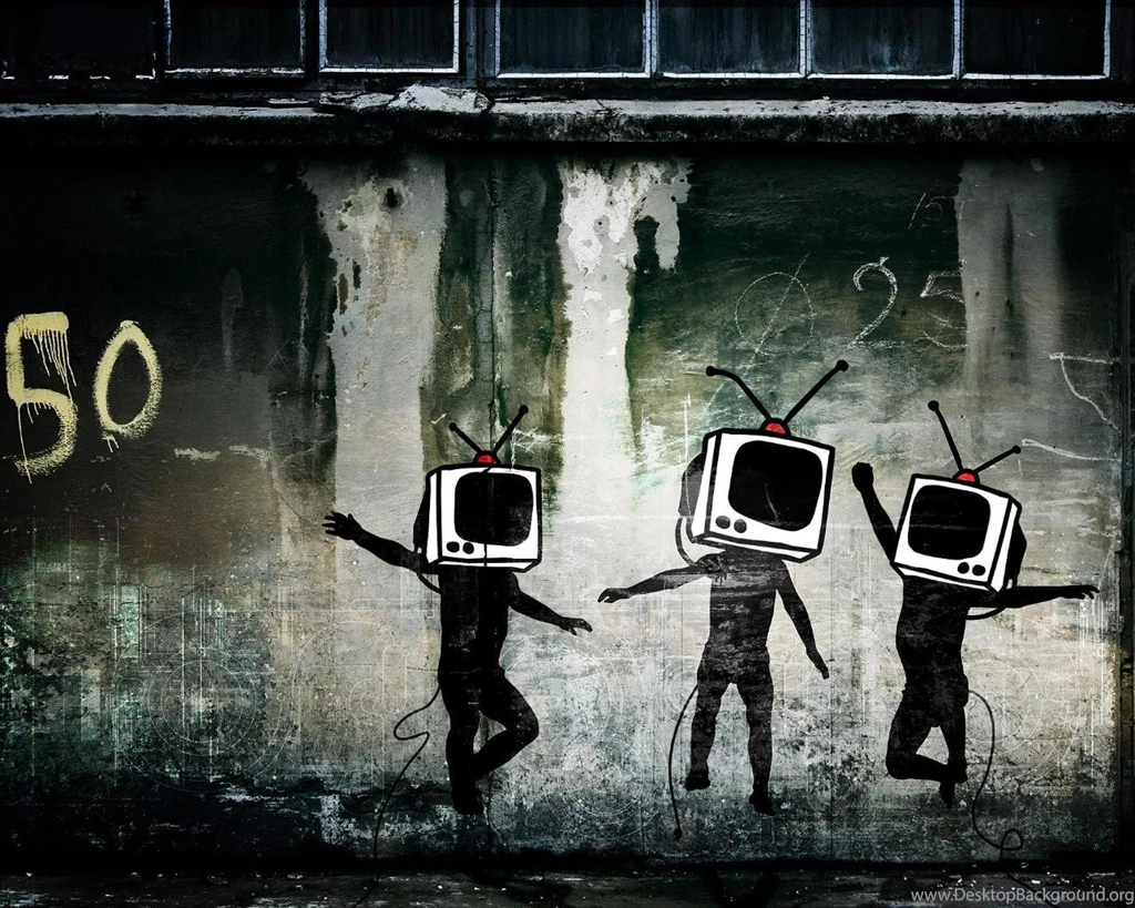 TV Man Urban Graffiti Wallpapers