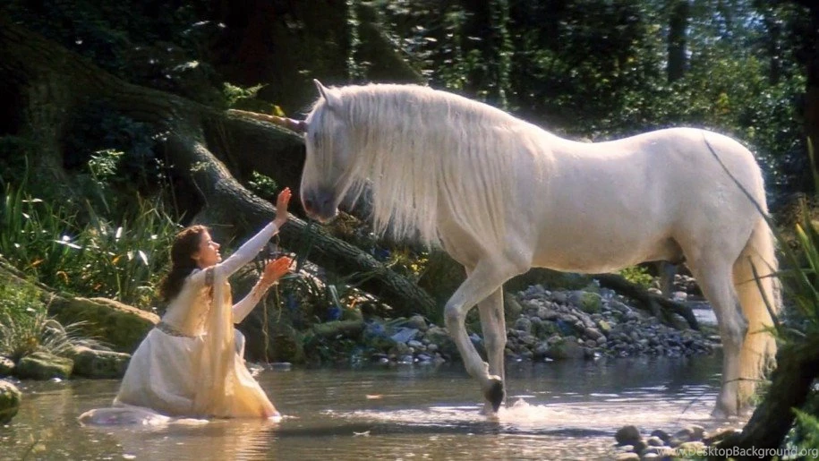 Legends Of The Unicorn, White Horse Girl And Horse Unicorn Hd ...