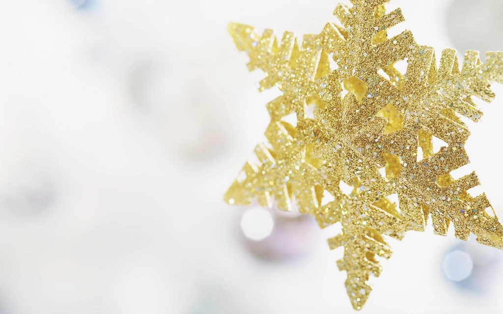 Golden Star Snowflake Desktop Wallpapers
