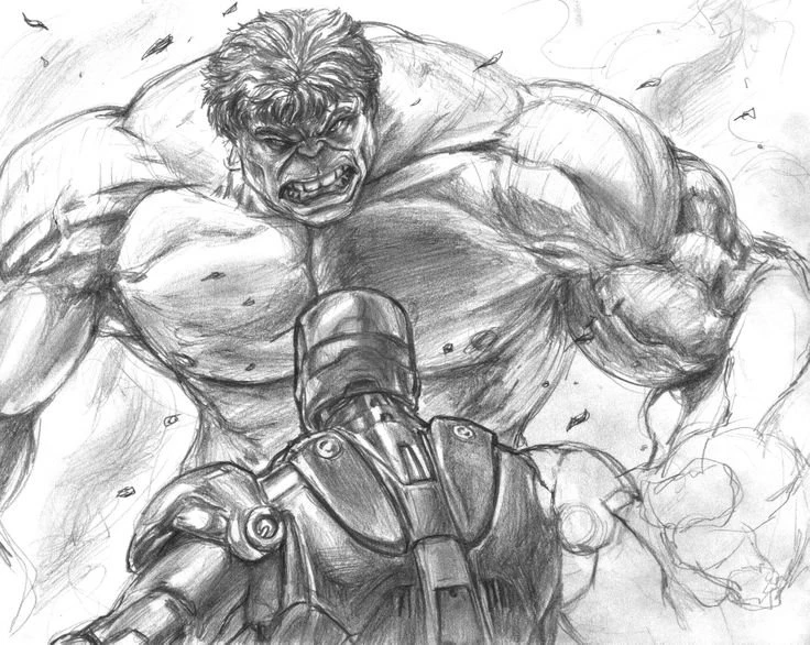 Hulk Vs Iron Man Sketch Wallpapers By C Dubbkitari5