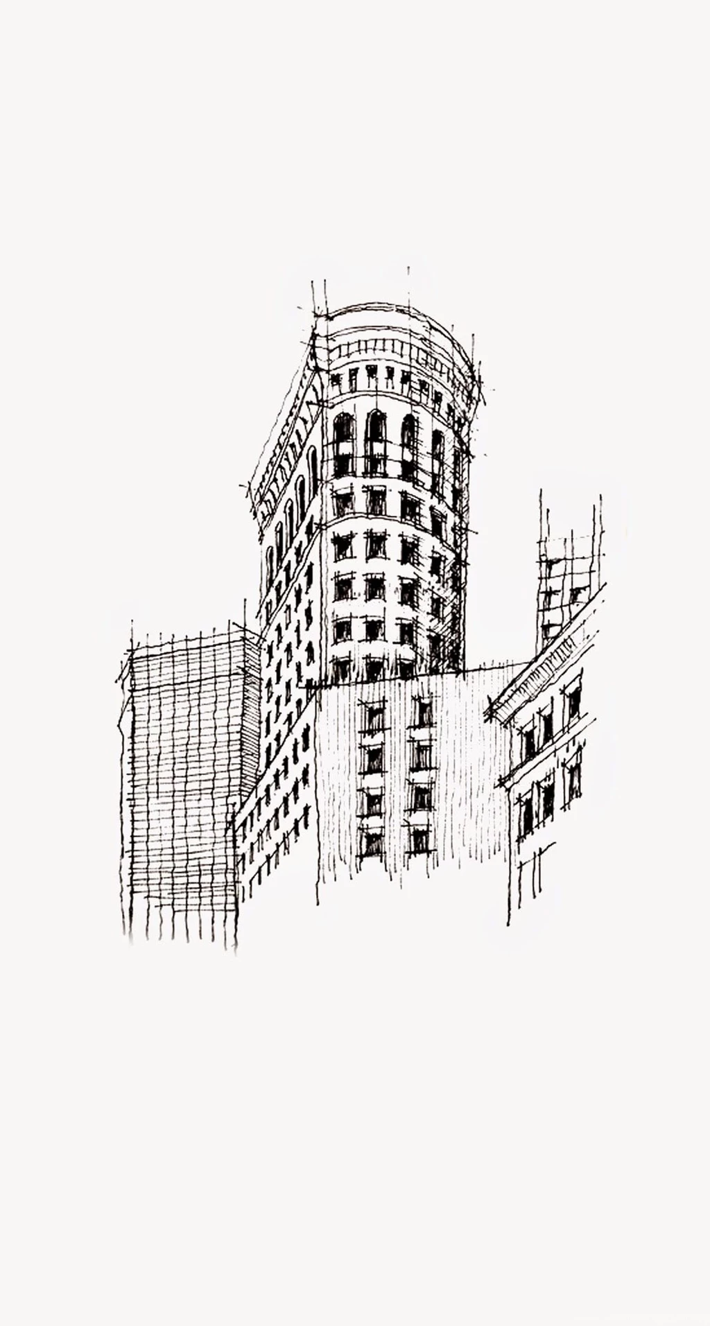 Flatiron Building NYC Sketch iPhone 6 Plus HD Wallpapers / IPod ...