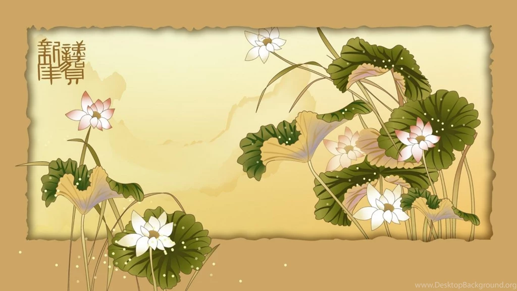 Wallpapers Flower Paint Chinese Painting Flowers For PC 1366x768 ...