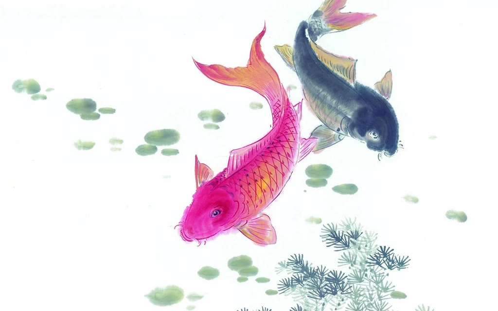 Chinese Ink Painting Of The Mid Fish Desktop Wallpapers 8 ...