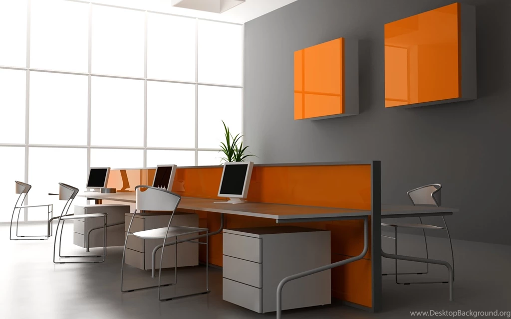 Download Interior Workplace Computer Desk Modern Design Layout Hd