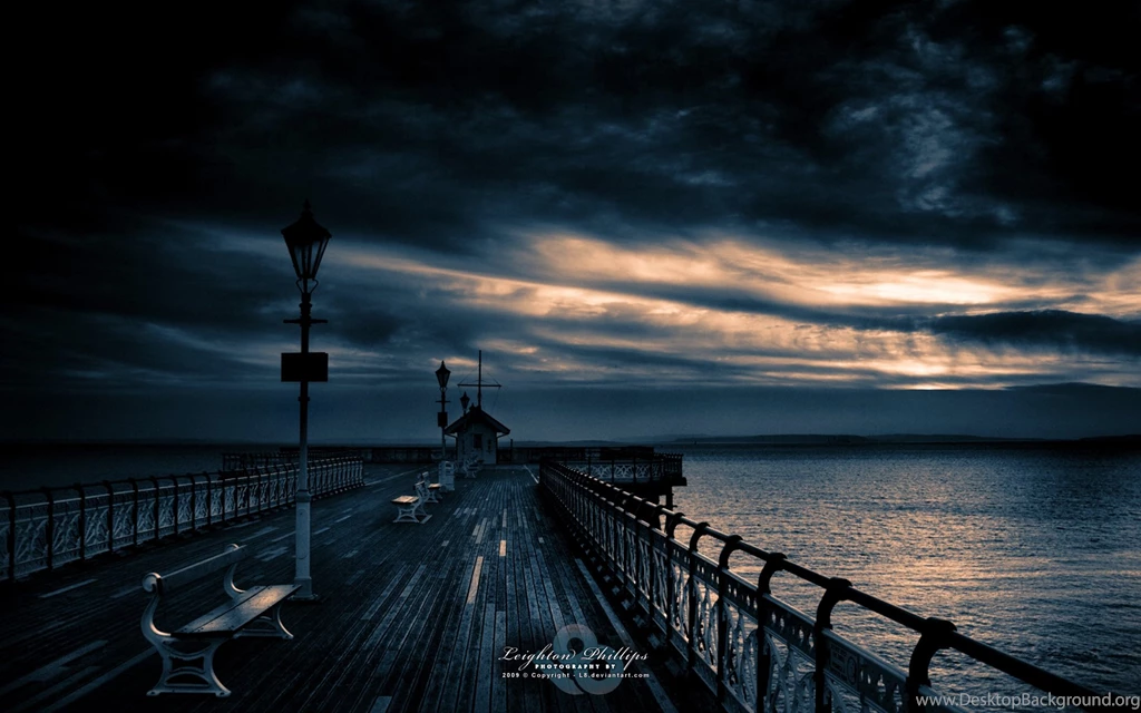 Wallpapers Night, Sea, Dawn, Sunrise, Jetty, Pier, Morning, Dawn On ...
